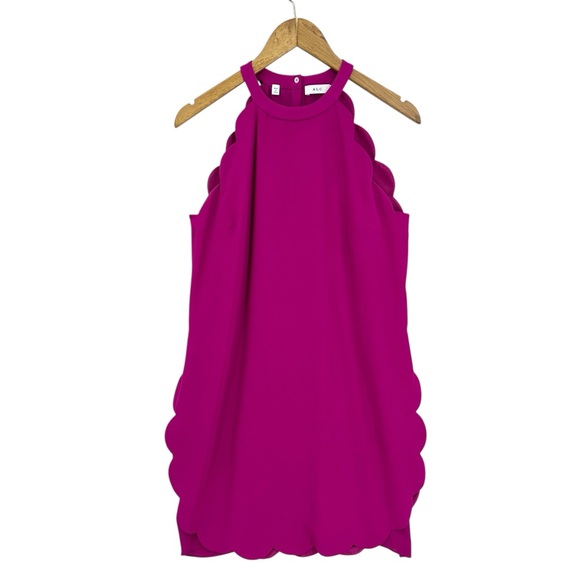 A.L.C. Dresses & Skirts - A.L.C. Dress Sleeveless Alexis Scallop Hem Crepe Shift Magenta Pink